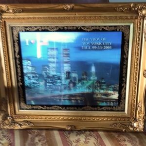 3D photo golden color frame from  NY before 9/11